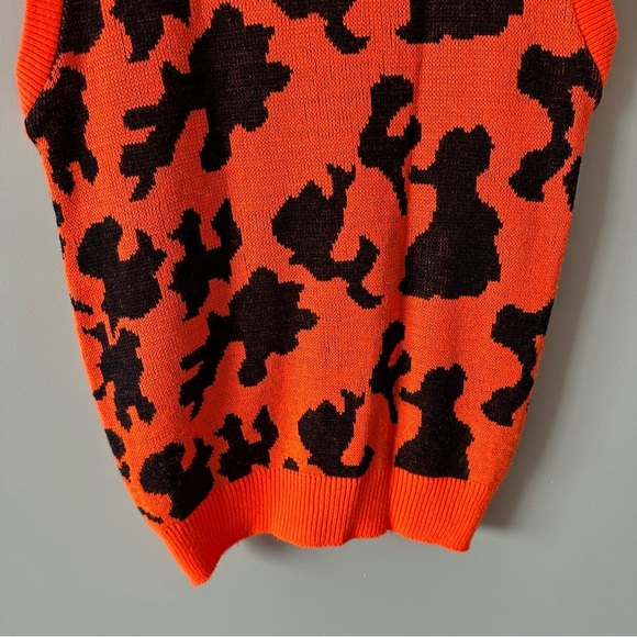 Bob Fratzke Winona Vintage Blaze Orange Camo Knit Vest Full Zip Hunting Gorpcorp - Picture 7 of 13